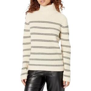 Vince‎ Cashmere Striped Shaker Rib Turtleneck Sweater Size XS